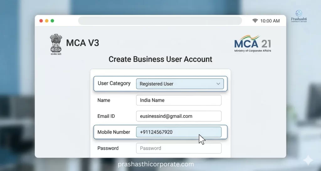 Step 2: Create a Business User Account on the MCA V3 Portal