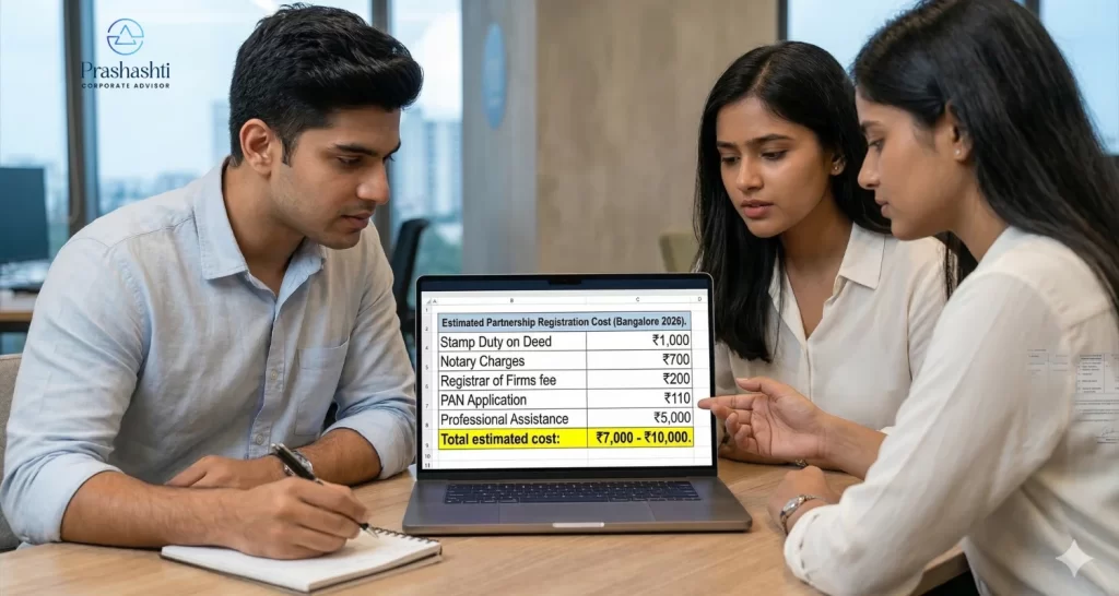 Partnership Firm Registration Cost in Bangalore