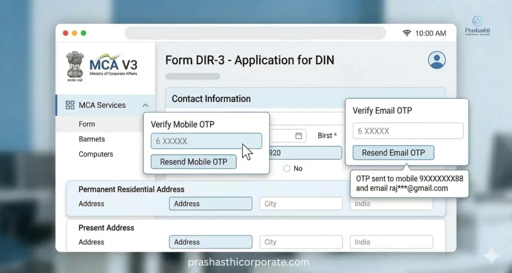 Step 5: Provide Contact Information -How to Apply for DIN Online