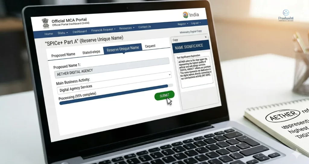 Submit Fresh Application-company name rejection process